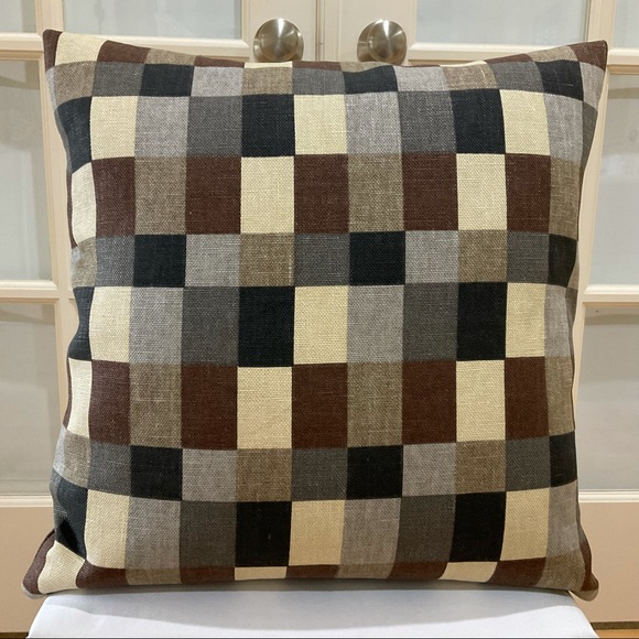 IKEA Accents Ikea Stockholm Checkered Natural Tone Throw Pillow